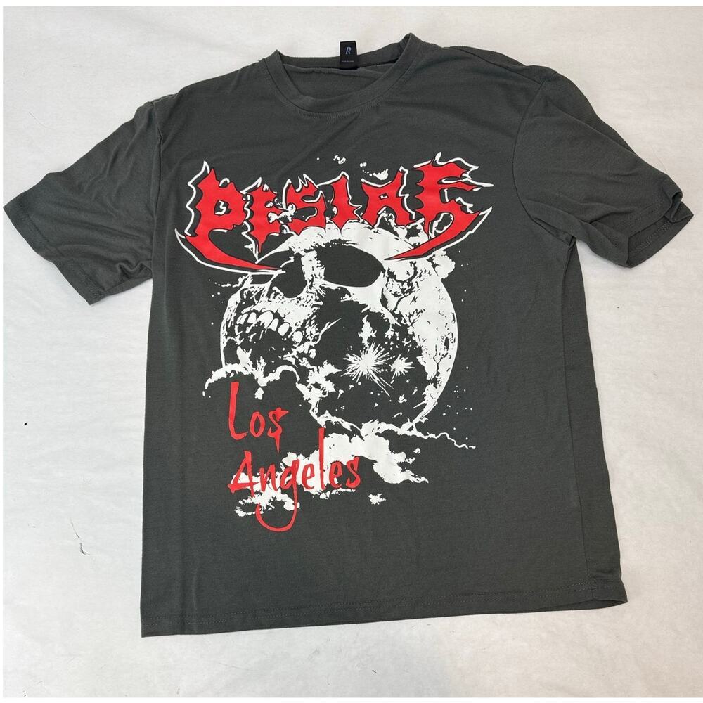 Romwe Graphic Tee Los Angeles Skull Grunge Punk Edgy Urban Street - Size Small